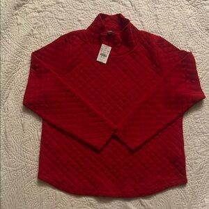 J. Crew Factory Red Quilted Sweater